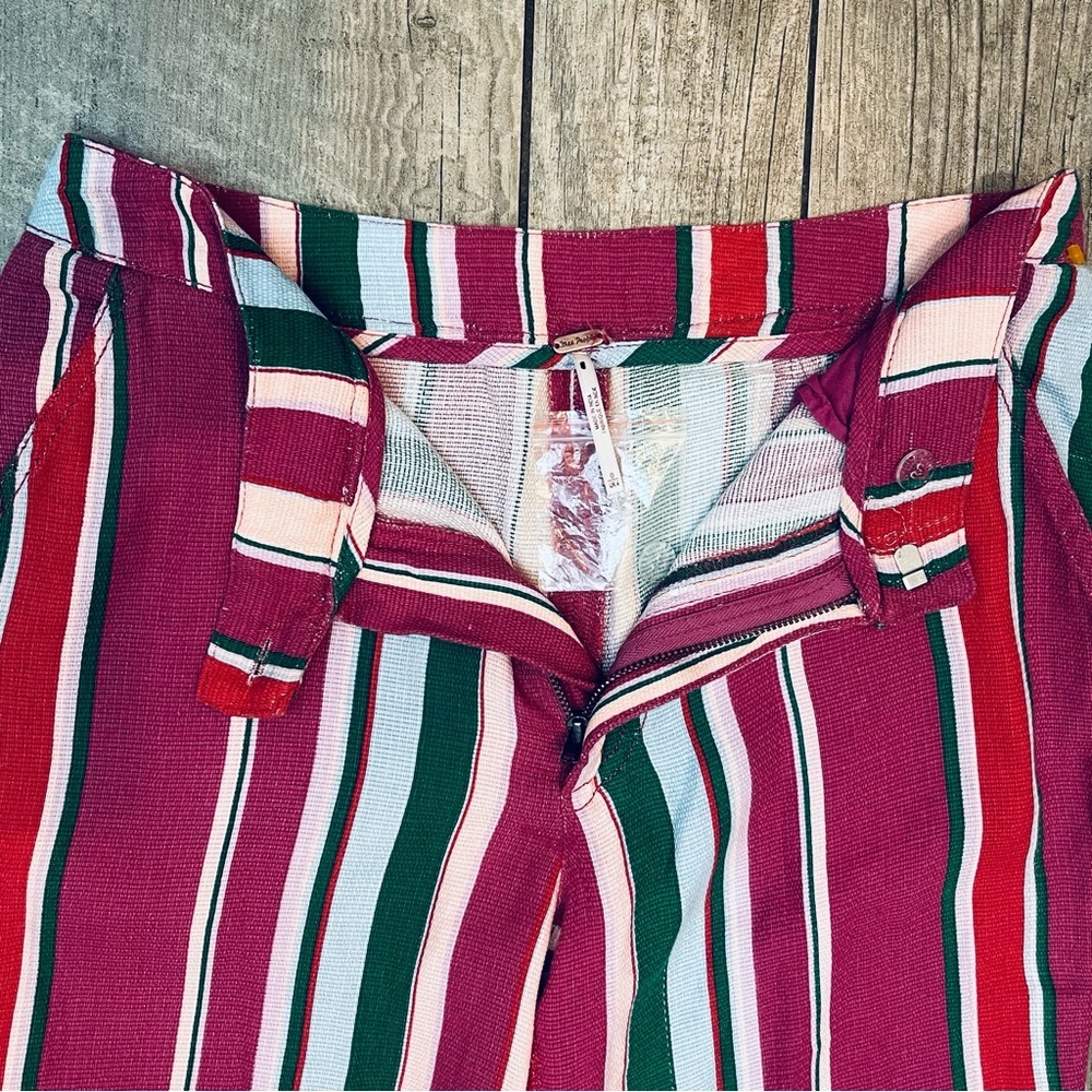 Free People La Paz Slim Festival Striped Crop Pants Size 0 - Picture 5 of 9